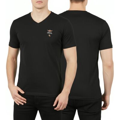 Aeronautica Militare czarny t-shirt koszulka męska v-neck SCOTI006J508 L Aeronautica Militare czarny t-shirt koszulka męska v-neck SCOTI006J508 L