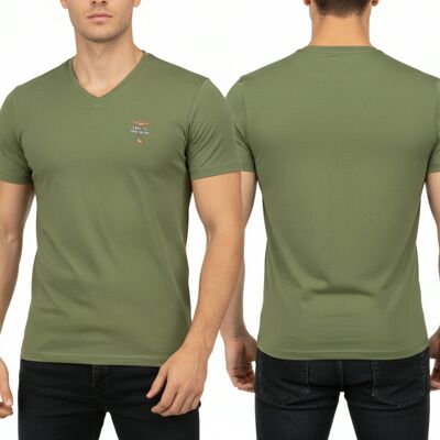 Aeronautica Militare khaki t-shirt koszulka męska v-neck SCOTI006J508 XL Aeronautica Militare khaki t-shirt koszulka męska v-neck SCOTI006J508 XL