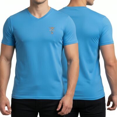 Aeronautica Militare niebieski t-shirt koszulka męska v-neck SCOTI006J508 XL Aeronautica Militare niebieski t-shirt koszulka męska v-neck SCOTI006J508 XL