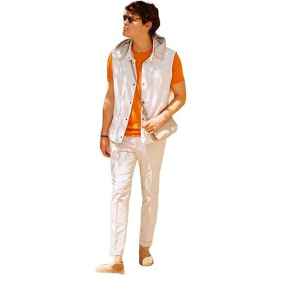 Inny producent ALTINYILDIZ CLASSICS SPODNIE MĘSKIE CASUAL PROSTE BIAŁE Z MANKIETEM 50 5DA Inny producent ALTINYILDIZ CLASSICS SPODNIE MĘSKIE CASUAL PROSTE BIAŁE Z MANKIETEM 50 5DA