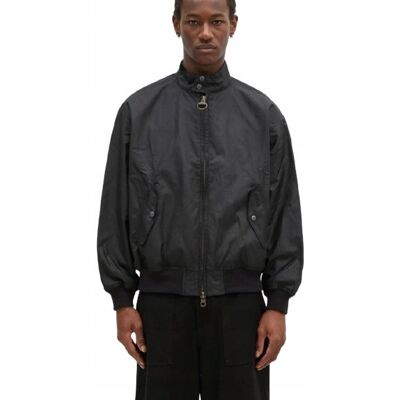 Barbour Czarna Kurtka Pilotka Z Bawełny Z Guzikami Xl I2A Barbour Czarna Kurtka Pilotka Z Bawełny Z Guzikami Xl I2A
