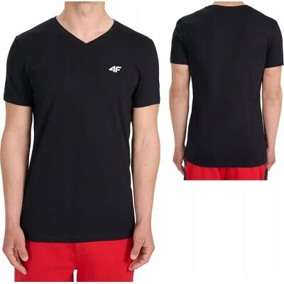 Bawełniana koszulka 4F t-shirt w serek M3339 czarny r. 3XL Bawełniana koszulka 4F t-shirt w serek M3339 czarny r. 3XL