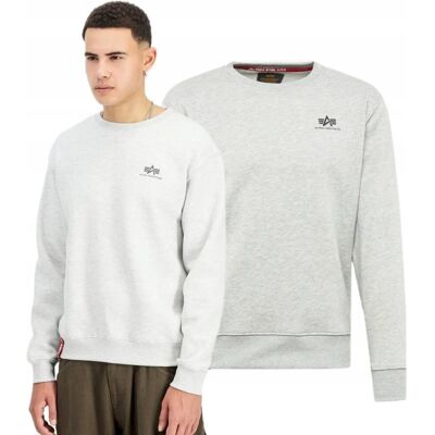 Bluza Alpha Industries Small Logo Basic 188307 752 - Pastel Grey Melange L Bluza Alpha Industries Small Logo Basic 188307 752 - Pastel Grey Melange L