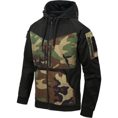 Helikon-Tex Bluza Helikon Rogue Hoodie (Fullzip) - Czarna / Us Woodland Helikon-Tex Bluza Helikon Rogue Hoodie (Fullzip) - Czarna / Us Woodland