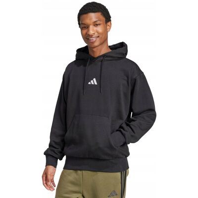 Bluza męska adidas Essentials Feelcozy Fleece Hoodie czarna JE3807 M Bluza męska adidas Essentials Feelcozy Fleece Hoodie czarna JE3807 M