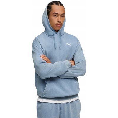 Bluza męska Puma ESS Elevated Relaxed Wash Hoodie niebieska 688049 34 XL Bluza męska Puma ESS Elevated Relaxed Wash Hoodie niebieska 688049 34 XL