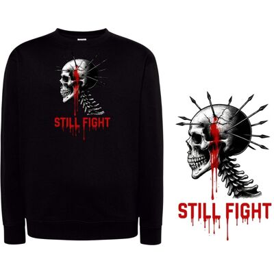 Bluza męska STILL FIGHT czaszka z nadrukiem czarna DEYORA Bluza męska STILL FIGHT czaszka z nadrukiem czarna DEYORA