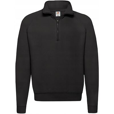 FRUIT OF THE LOOM Bluza Męska Zip Neck Sweat Czarny R. L FRUIT OF THE LOOM Bluza Męska Zip Neck Sweat Czarny R. L