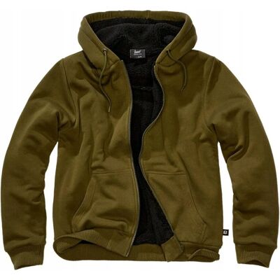 Bluza rozpinana z kapturem Brandit Sweatjacket Teddylining - Olive XXL Bluza rozpinana z kapturem Brandit Sweatjacket Teddylining - Olive XXL