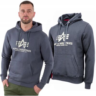 Bluza z kapturem Alpha Industries Basic 178312 136 Grafitowa XXL Bluza z kapturem Alpha Industries Basic 178312 136 Grafitowa XXL