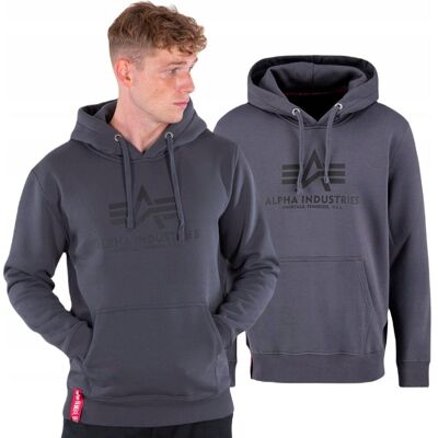 Bluza z kapturem Alpha Industries Basic 178312 412 Grafitowa 3XL Bluza z kapturem Alpha Industries Basic 178312 412 Grafitowa 3XL