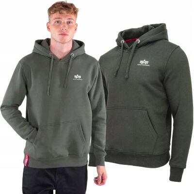 Bluza z kapturem Alpha Industries Small Logo Basic 196318 142 Oliwkowa XXL Bluza z kapturem Alpha Industries Small Logo Basic 196318 142 Oliwkowa XXL