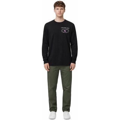 Calvin KLEIN JEANS CZARNA BAWEŁNIANA KOSZULKA Z DŁUGIM RĘKAWEM M I4A Calvin KLEIN JEANS CZARNA BAWEŁNIANA KOSZULKA Z DŁUGIM RĘKAWEM M I4A