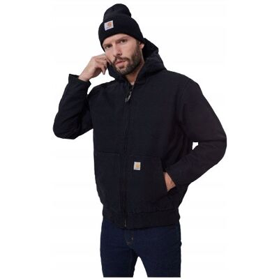 CARHARTT KURTKA Z KAPTUREM CZARNA Z LOGO BAWEŁNIANA M J9A CARHARTT KURTKA Z KAPTUREM CZARNA Z LOGO BAWEŁNIANA M J9A