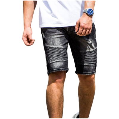 Czarne męskie spodenki jeansowe Recea - 30 Czarne męskie spodenki jeansowe Recea - 30