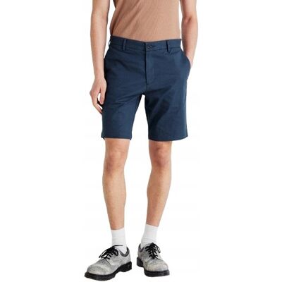 Dockers Granatowe Spodenki Męskie Z Bawełny I Lnu Przed Kolano 38 J2A Dockers Granatowe Spodenki Męskie Z Bawełny I Lnu Przed Kolano 38 J2A