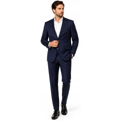 PELLETPOZ Elegancki garnitur męski - granatowy/niebieski, 265slim fit 54/170 PELLETPOZ Elegancki garnitur męski - granatowy/niebieski, 265slim fit 54/170