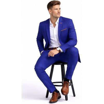 PELLETPOZ Elegancki garnitur męski - granatowy/niebieski, 378slim fit 54 / 170 PELLETPOZ Elegancki garnitur męski - granatowy/niebieski, 378slim fit 54 / 170