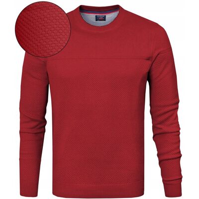 Elegancki SWETER Męski Klasyczny CZERWONY Bawełniany XXL Pako Jeans Elegancki SWETER Męski Klasyczny CZERWONY Bawełniany XXL Pako Jeans