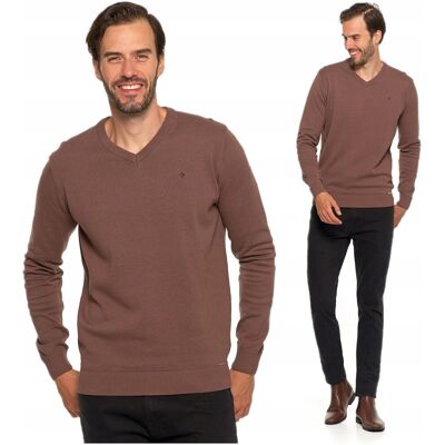 Elegancki Sweter Męski Klasyczny Prosty Krój Dekolt w Serek MORAJ L Elegancki Sweter Męski Klasyczny Prosty Krój Dekolt w Serek MORAJ L