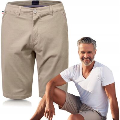 ELEGANCKIE Spodenki SZORTY Chino Męskie SINGLE Beżowe XL Pako Jeans ELEGANCKIE Spodenki SZORTY Chino Męskie SINGLE Beżowe XL Pako Jeans