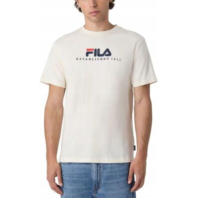 Fila T-Shirt Męski Valsera Regular Logo T-Shirt Fau0225.10010 L Kremowy Fila T-Shirt Męski Valsera Regular Logo T-Shirt Fau0225.10010 L Kremowy