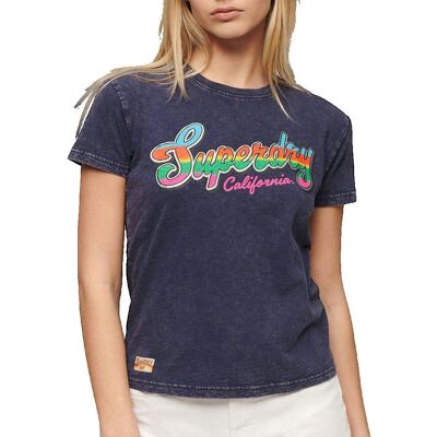 Fioletowy dopasowany t-shirt Cali Sticker Superdry Fioletowy dopasowany t-shirt Cali Sticker Superdry