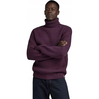 G-STAR RAW FIOLETOWY GOLFOWY SWETER MĘSKI Z WEŁNY L J5A G-STAR RAW FIOLETOWY GOLFOWY SWETER MĘSKI Z WEŁNY L J5A