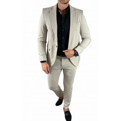 Inny producent Garnitur męski dwuczęściowy komplet kolor beżowy DJG013 58 Inny producent Garnitur męski dwuczęściowy komplet kolor beżowy DJG013 58