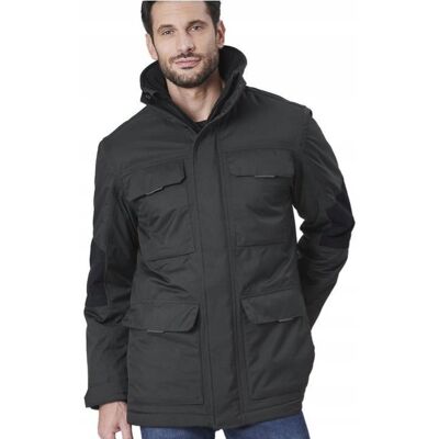 Inny producent GIACCONE CZARNA KURTKA Z KAPTUREM I PIKOWANYMI WSTAWKAMI PLUS SIZE 3XL J5C Inny producent GIACCONE CZARNA KURTKA Z KAPTUREM I PIKOWANYMI WSTAWKAMI PLUS SIZE 3XL J5C