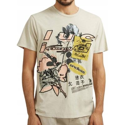 Inny producent GUESS BEŻOWY TSHIRT MĘSKI BAWEŁNIANY Z NADRUKIEM I APLIKACJĄ L GGA Inny producent GUESS BEŻOWY TSHIRT MĘSKI BAWEŁNIANY Z NADRUKIEM I APLIKACJĄ L GGA