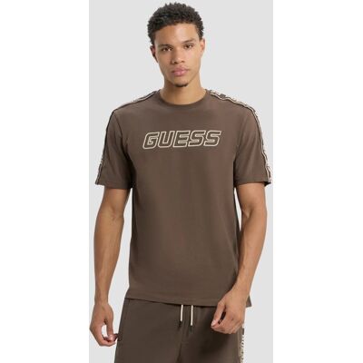 Guess Brązowy męski t-shirt Arlo L Guess Brązowy męski t-shirt Arlo L