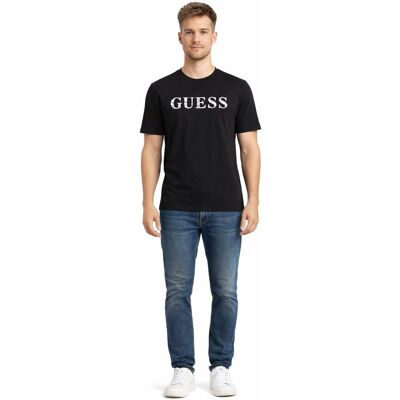Guess CZARNY BAWEŁNIANY T-SHIRT Z NADRUKIEM LOGO M I4A Guess CZARNY BAWEŁNIANY T-SHIRT Z NADRUKIEM LOGO M I4A