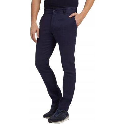 Guess Granatowe Eleganckie Spodnie z Legu Cienkie Len Bawełna L Gxa Guess Granatowe Eleganckie Spodnie z Legu Cienkie Len Bawełna L Gxa