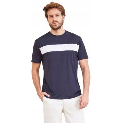 Guess GRANATOWY TSHIRT MĘSKI Z BIAŁYM PASKIEM OKRĄGŁY DEKOLT L GMA Guess GRANATOWY TSHIRT MĘSKI Z BIAŁYM PASKIEM OKRĄGŁY DEKOLT L GMA