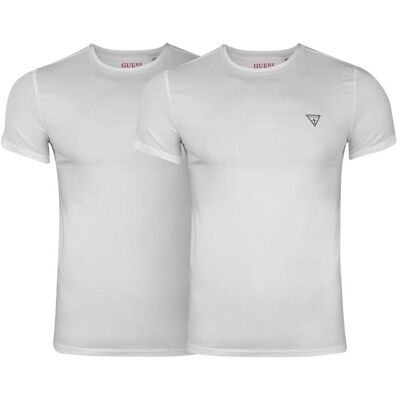 Guess KOSZULKA MĘSKA T-SHIRT CALEB HERO CNK S/S 2PACK WHITE U97G02JR003 A009 - Rozmiar: L Guess KOSZULKA MĘSKA T-SHIRT CALEB HERO CNK S/S 2PACK WHITE U97G02JR003 A009 - Rozmiar: L