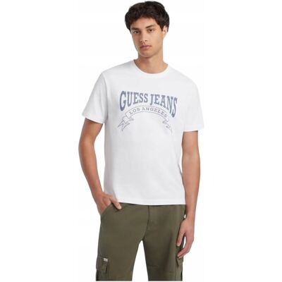 Guess Koszulka Męska T-Shirt Gj Ss Cn Reg Banner Biała R.L Guess Koszulka Męska T-Shirt Gj Ss Cn Reg Banner Biała R.L