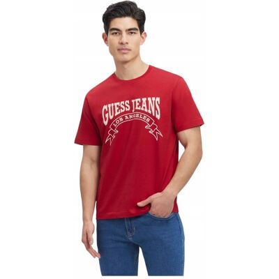 Guess Koszulka Męska T-Shirt Gj Ss Cn Reg Banner Czerwona R.L Guess Koszulka Męska T-Shirt Gj Ss Cn Reg Banner Czerwona R.L