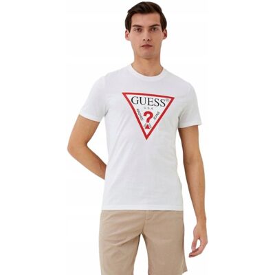 Guess Koszulka Męska T-Shirt Original Biała R.L Guess Koszulka Męska T-Shirt Original Biała R.L