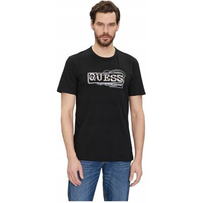 Koszulka Męska T-Shirt Ss Cn Guess Box Logo Tee Czarna R.L Koszulka Męska T-Shirt Ss Cn Guess Box Logo Tee Czarna R.L