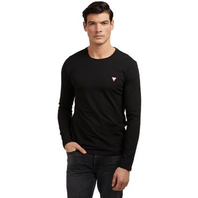 Guess Męski T-Shirt Z Długim Rękawem Czarny S Guess Męski T-Shirt Z Długim Rękawem Czarny S
