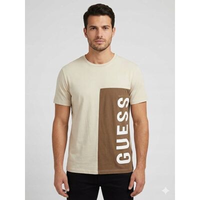 Inny producent GUESS T-SHIRT MĘSKI BAWEŁNIANY BEŻOWY Z NADRUKIEM LOGO M 1GŁA Inny producent GUESS T-SHIRT MĘSKI BAWEŁNIANY BEŻOWY Z NADRUKIEM LOGO M 1GŁA