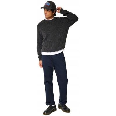 Hollister Granatowe Casual Chinosy Bawełniane z Paskiem XL Kwb Hollister Granatowe Casual Chinosy Bawełniane z Paskiem XL Kwb