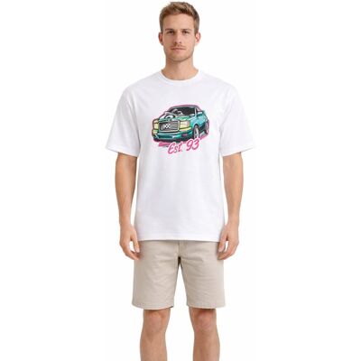 Inny producent HUGO T-SHIRT MĘSKI BIAŁY Z NADRUKIEM SAMOCHÓD BAWEŁNA L 1I3A Inny producent HUGO T-SHIRT MĘSKI BIAŁY Z NADRUKIEM SAMOCHÓD BAWEŁNA L 1I3A