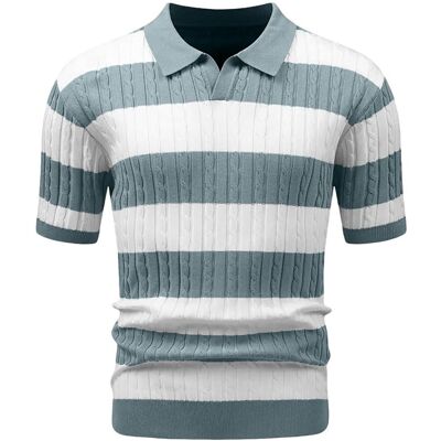 Inny producent HYPESTFIT Męska Koszulka Polo z Krótkim Rękawem w Paski Elegancka Zielona S Inny producent HYPESTFIT Męska Koszulka Polo z Krótkim Rękawem w Paski Elegancka Zielona S
