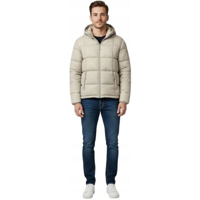 JACK&JONES JACK JONES BEŻOWA PIKOWANA KURTKA Z KAPTUREM DO PASA L N1A JACK&JONES JACK JONES BEŻOWA PIKOWANA KURTKA Z KAPTUREM DO PASA L N1A