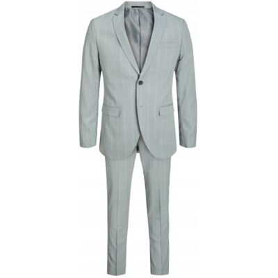 Jack&jones; Garnitur Męski Elegancki Szary Krata 50 Jsh Jack&jones; Garnitur Męski Elegancki Szary Krata 50 Jsh