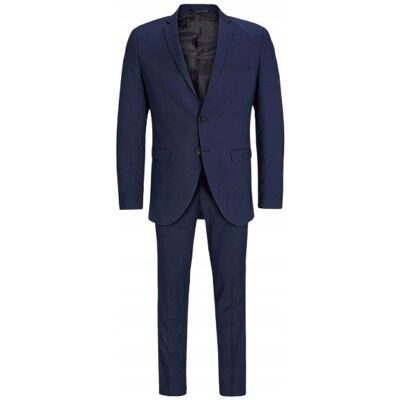 Jack&jones; Garnitur Męski Granatowy Elegancki z Wełną 50 Jse Jack&jones; Garnitur Męski Granatowy Elegancki z Wełną 50 Jse