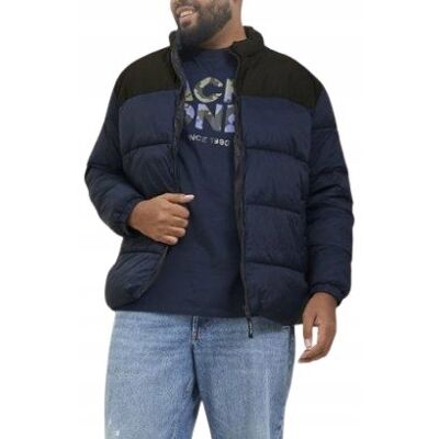 JACK&JONES; GRANATOWA KURTKA MĘSKA PIKOWANA Z ZAMKIEM PLUS SIZE 4XL J5C JACK&JONES; GRANATOWA KURTKA MĘSKA PIKOWANA Z ZAMKIEM PLUS SIZE 4XL J5C