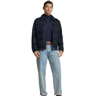 JACK&JONES Jack & Jones Granatowa Kurtka Męska w Kratę z Zamkiem XL Jxa JACK&JONES Jack & Jones Granatowa Kurtka Męska w Kratę z Zamkiem XL Jxa